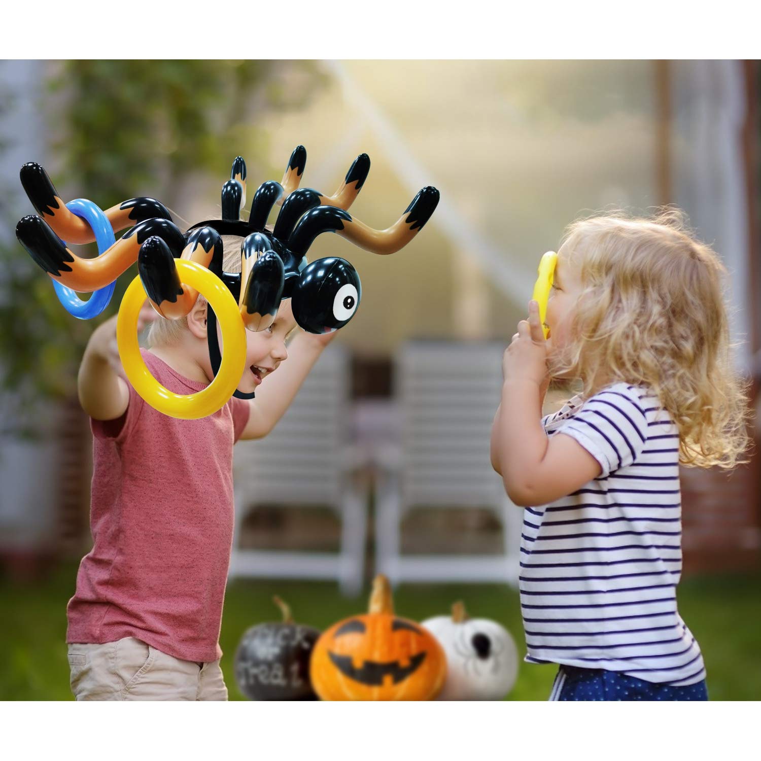 15 Piezas Juego de Anillos de Lanzamiento de Araña Inflable - Imagen 5