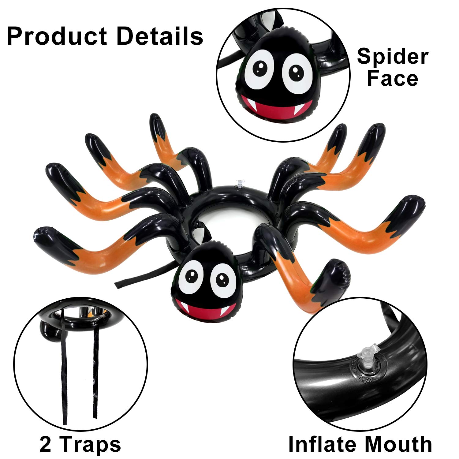 15 Piezas Juego de Anillos de Lanzamiento de Araña Inflable - Imagen 4