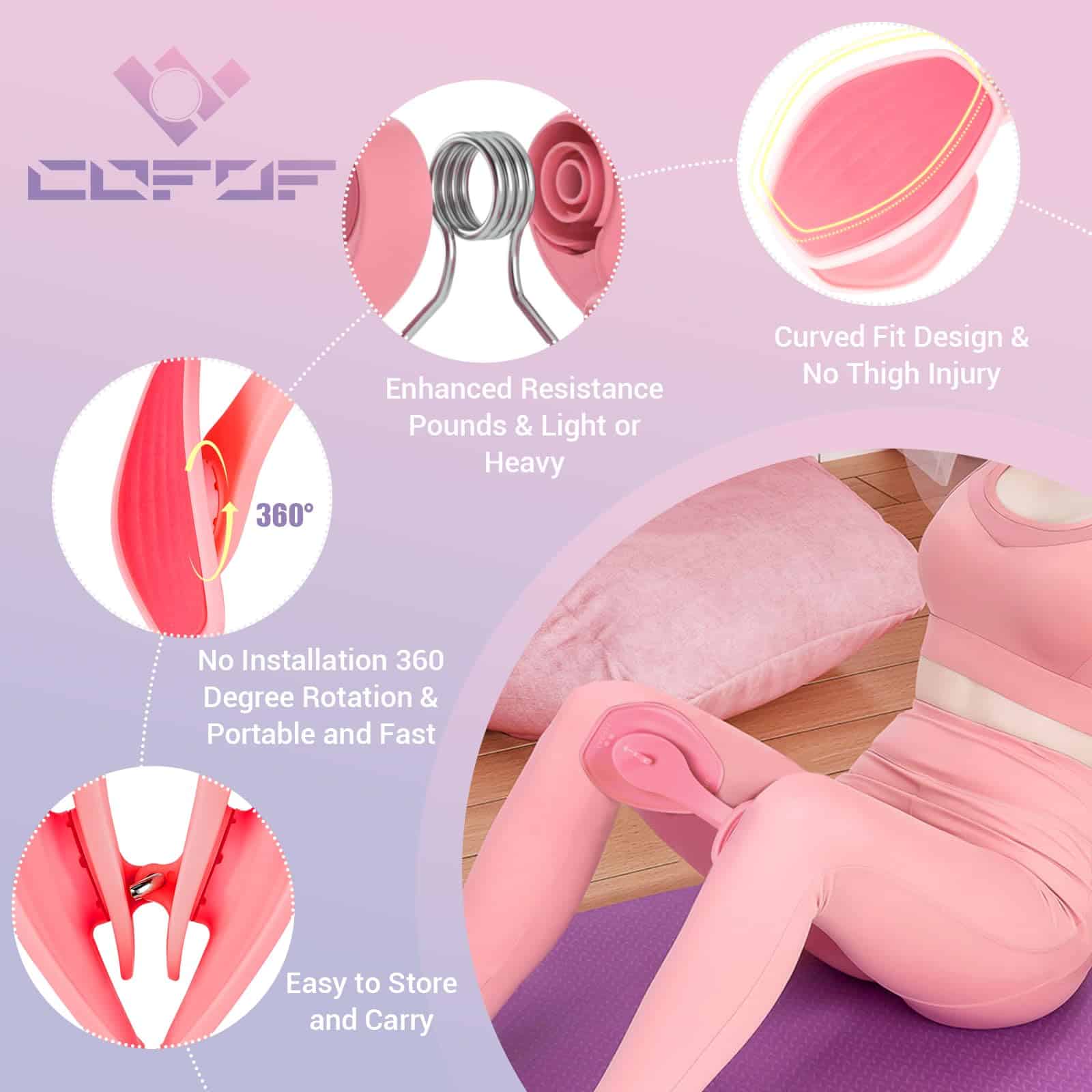 Maestro de Muslos Ejercitador para Mujeres, Mejorado - Imagen 3