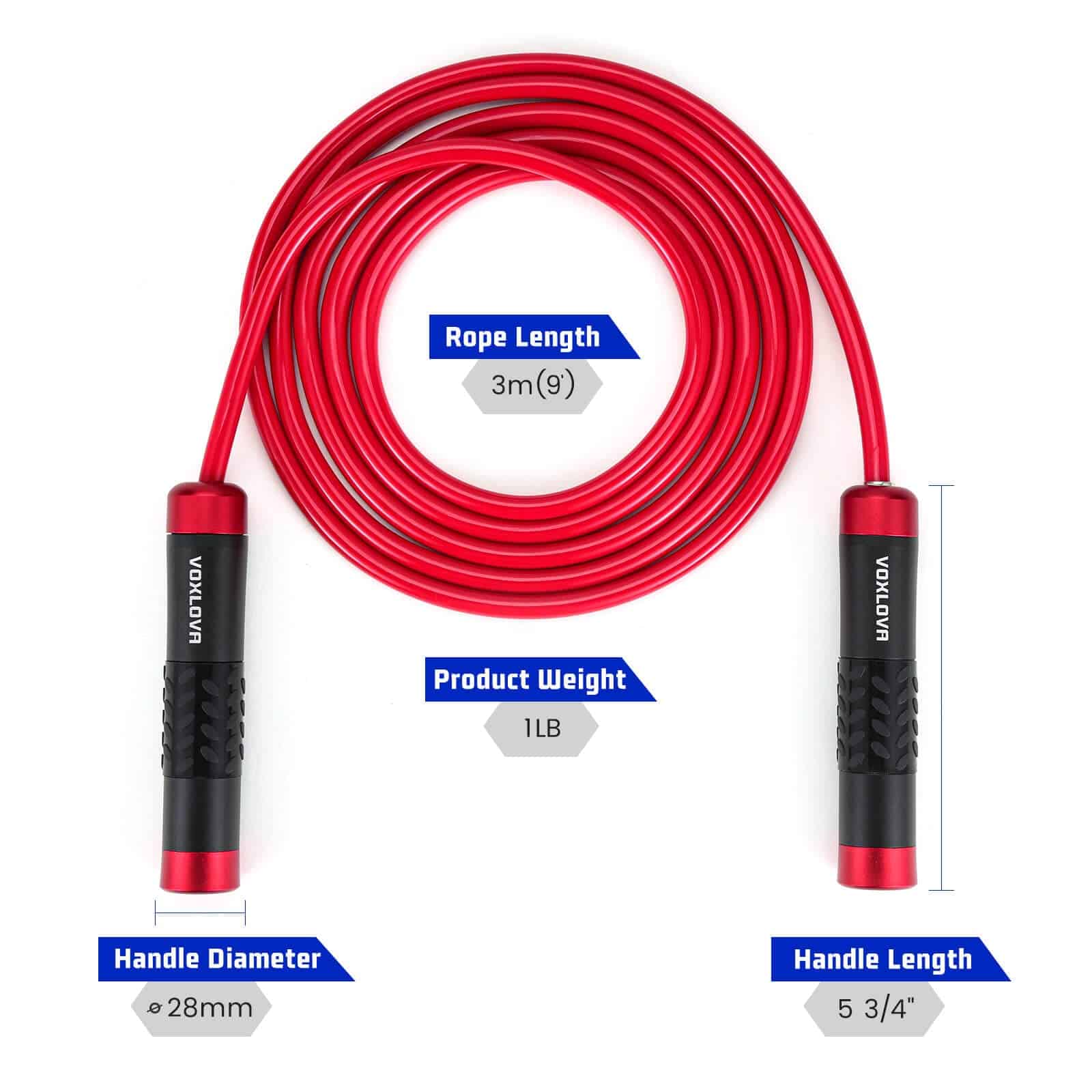 Cuerda para saltar ponderada - Cuerdas pesadas premium con - Imagen 3