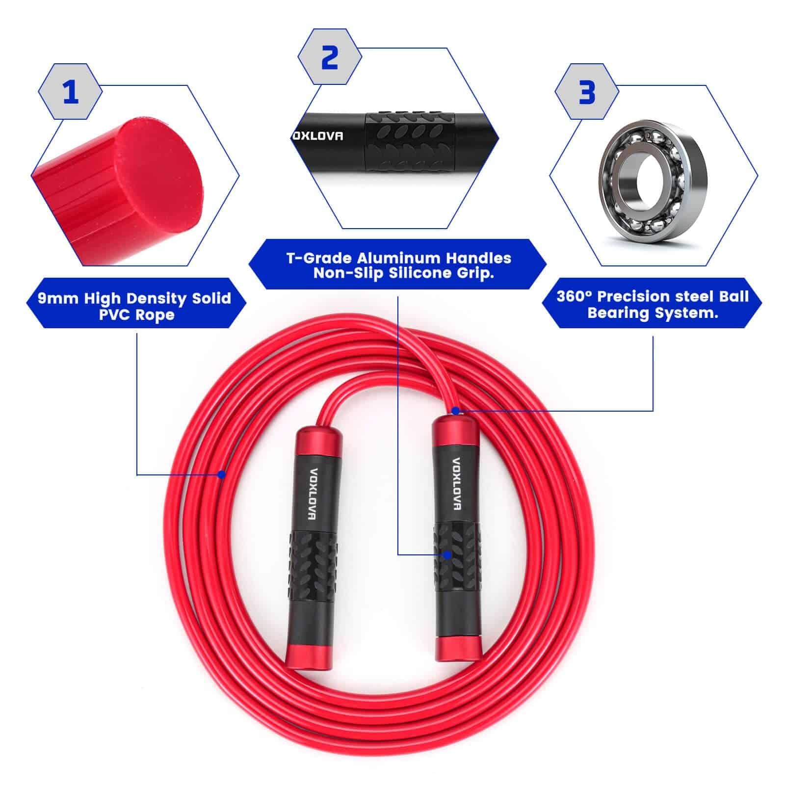 Cuerda para saltar ponderada - Cuerdas pesadas premium con - Imagen 4