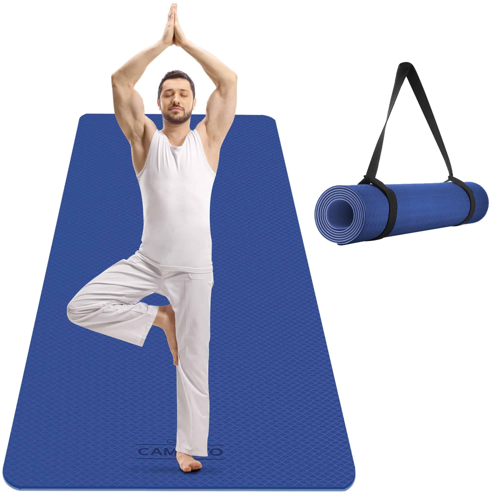 Tapete de Yoga Extra Ancho CAMBIVO para -Azul