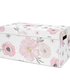 Sweet Jojo Designs Cesta de Juguetes de Tela (Rosa/Gris