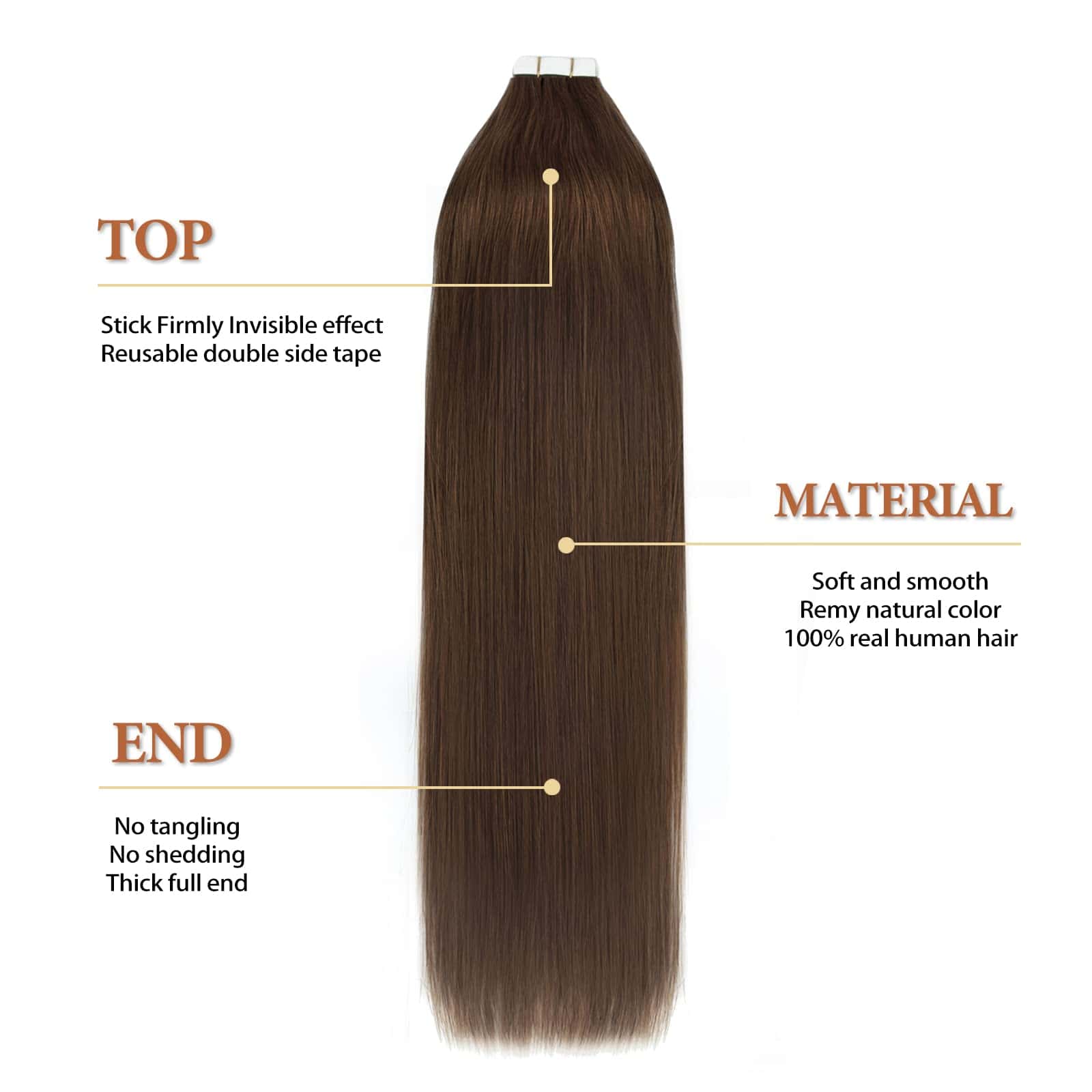 Extensiones de Cabello en Cinta Lovrio 14" 20 Pzas 50g - Imagen 3