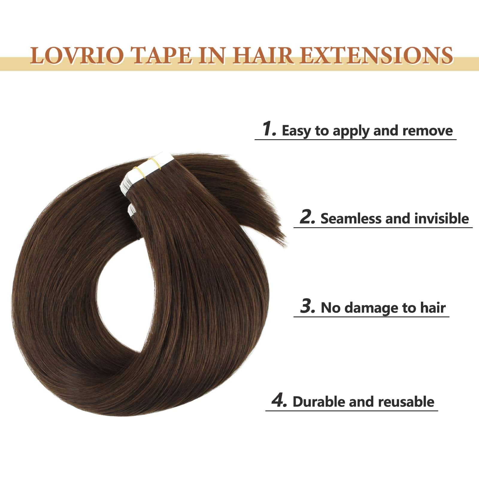 Extensiones de Cabello en Cinta Lovrio 14" 20 Pzas 50g - Imagen 6