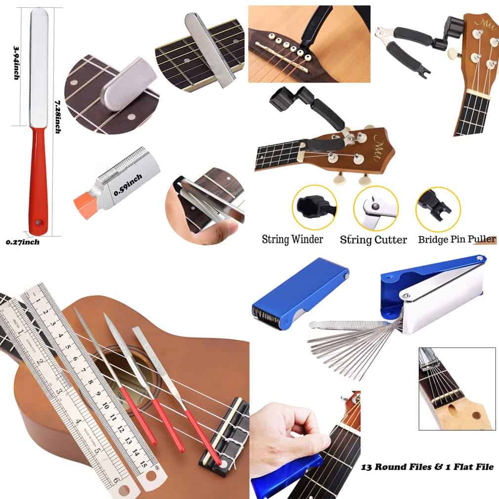 Kit de Herramientas para Guitarra Reparación Mantenimiento - Imagen 7