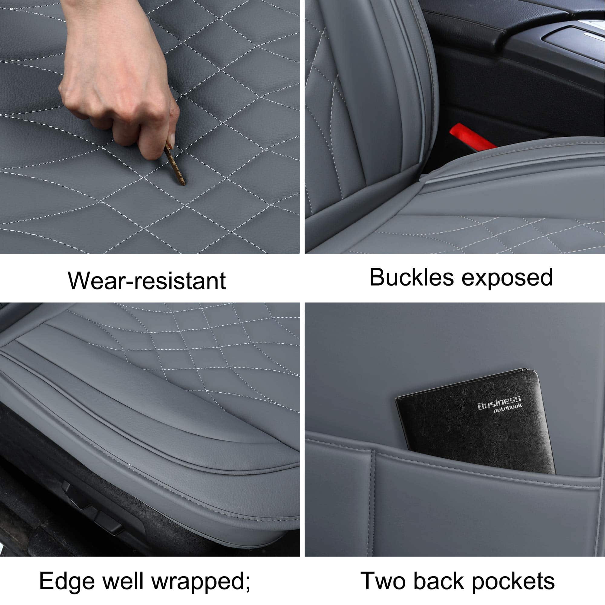 Funda de Asiento de Coche Gris LUCKYMAN CLUB para la - Imagen 5