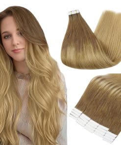 Extensiones de Cabello Humano Tape In Full -Castaño Claro De