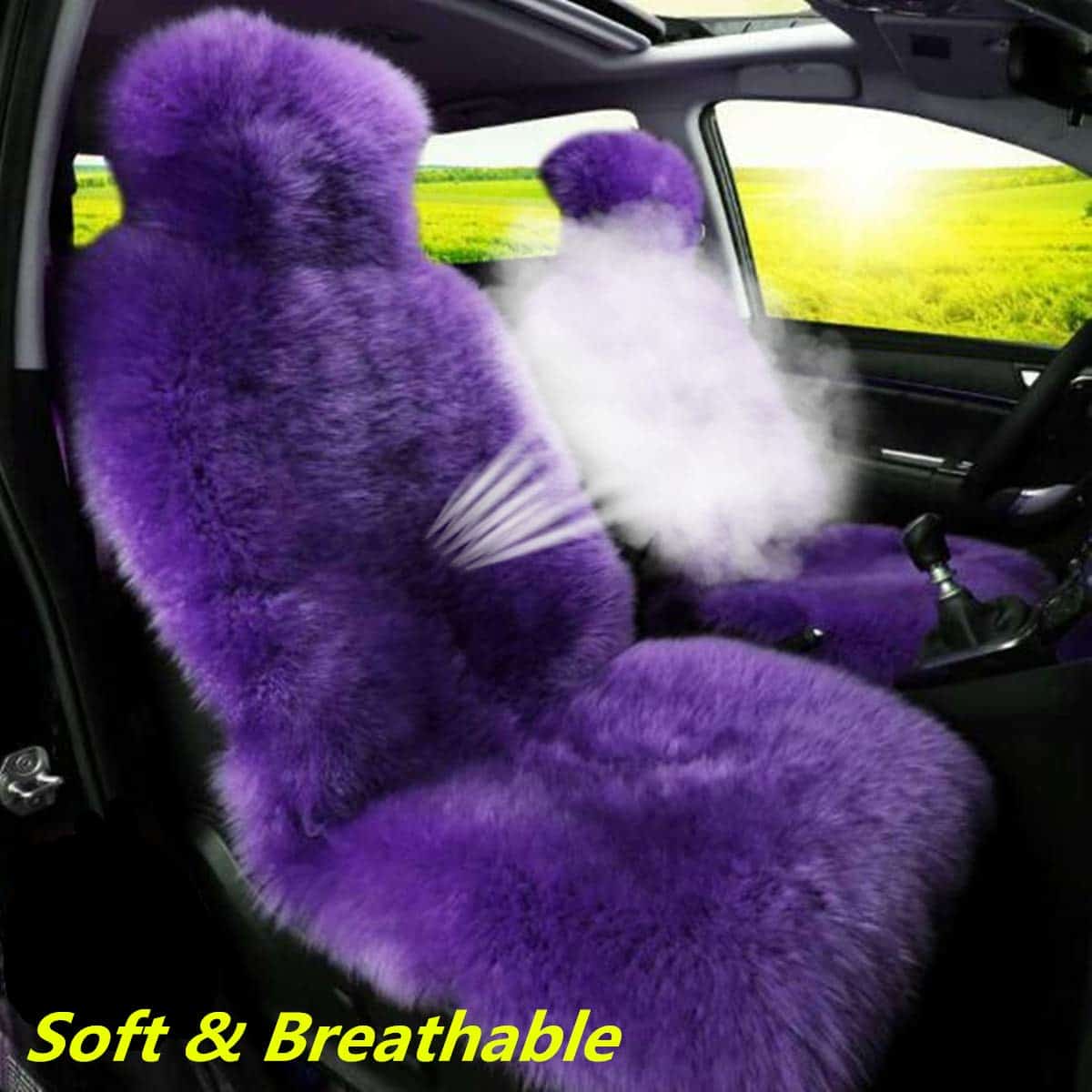 Cubierta de Asiento de Automóvil de Piel de Oveja - Imagen 4