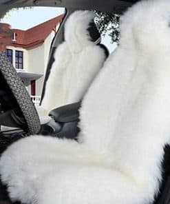 INZOEY Funda de Asiento de Coche de Piel de Cordero