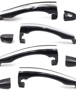 Set de 4 Manijas de Puerta Exterior Cromadas/Negras