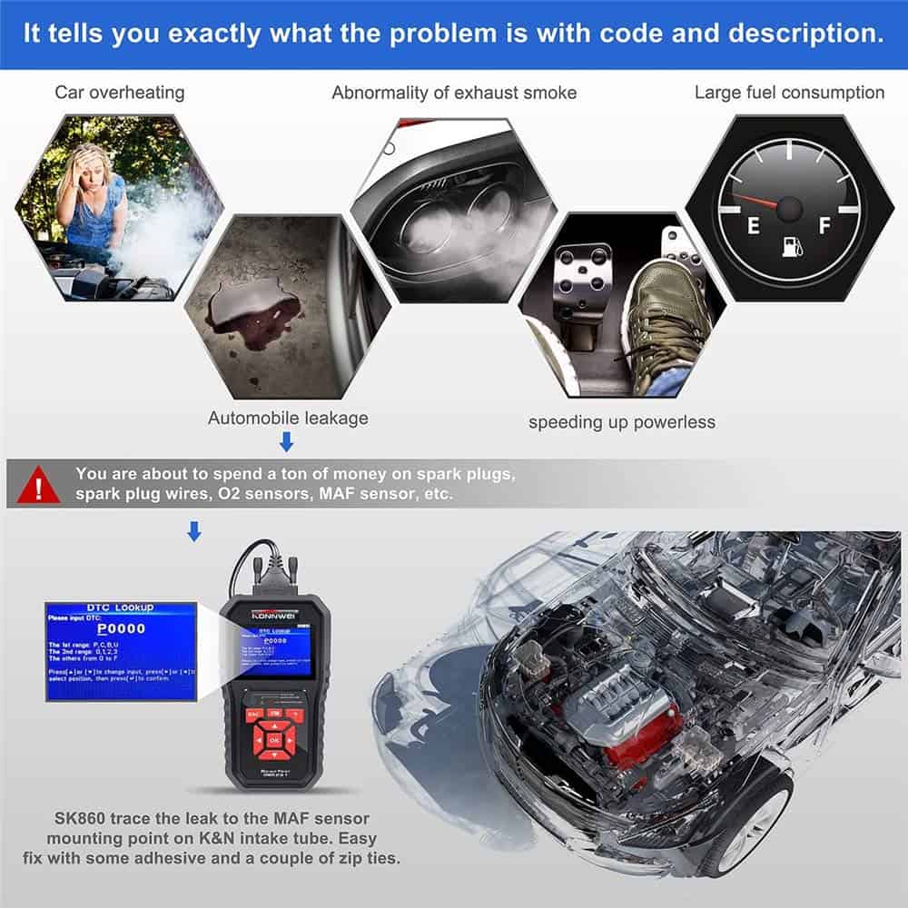 KONNWEI Auto OBD2 Scanner Escáner Profesional de OBD II - Imagen 6