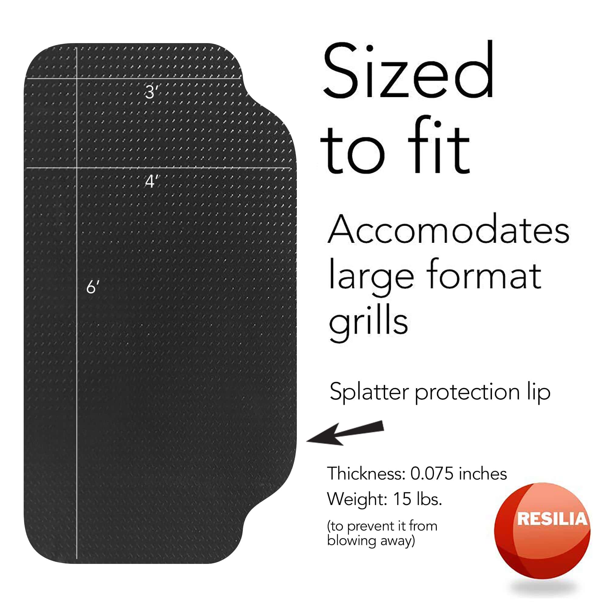 RESILIA Tapete Grande para Parrilla - Resistente, Protector - Imagen 5