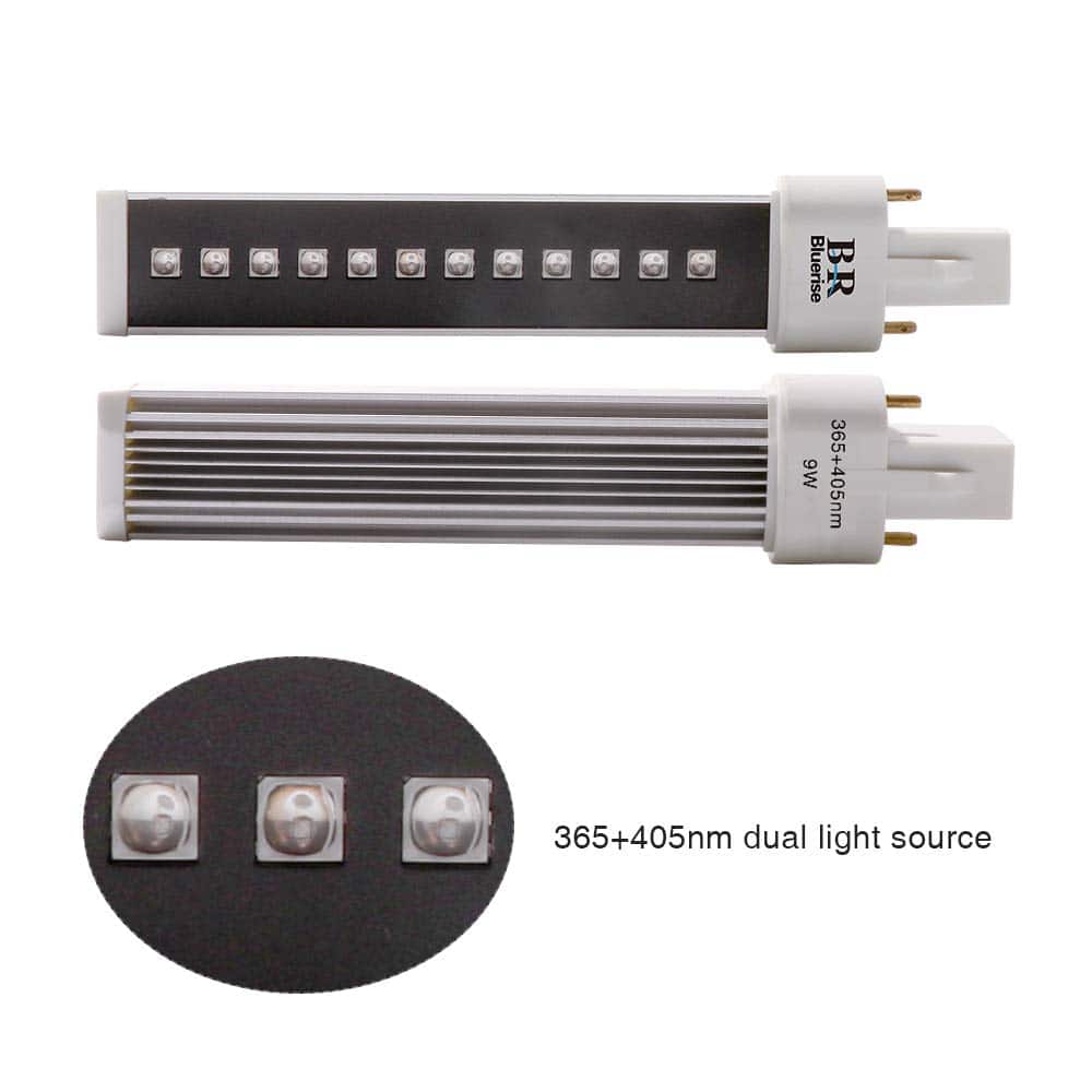 Lámpara de Uñas de Gel BLUERISE 9w Luz LED UV 4 Piezas 365 - Imagen 3