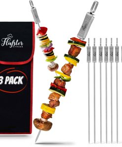FLAFSTER KITCHEN BBQ Skewers for Grilling - 16" Stainless