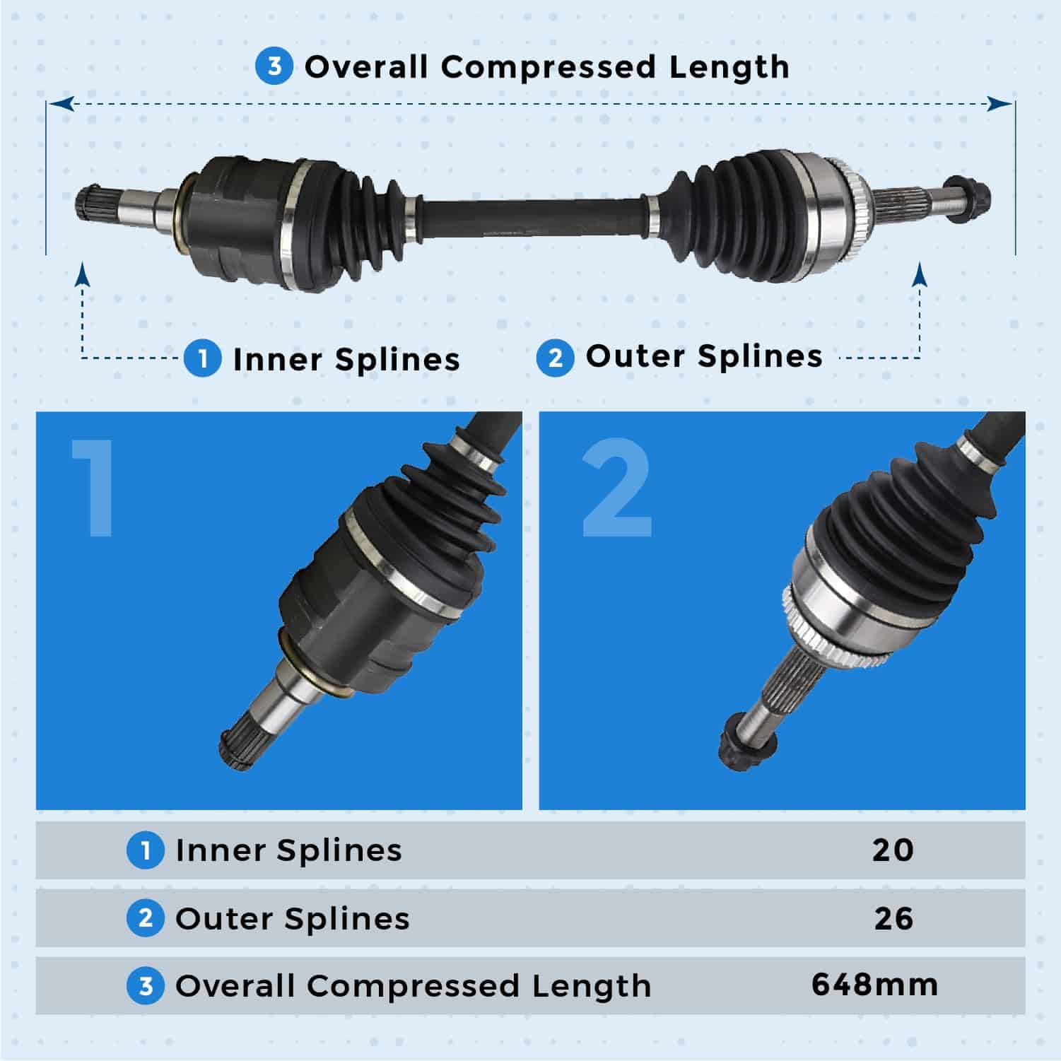 Eje de transmisión delantero izquierdo Bode-man para Toyota - Imagen 6