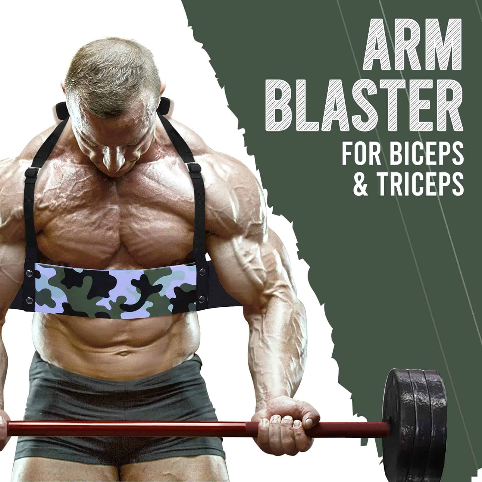 DEFY Arm Blaster para Bíceps y Tríceps -Verde Camuflaje - Imagen 8