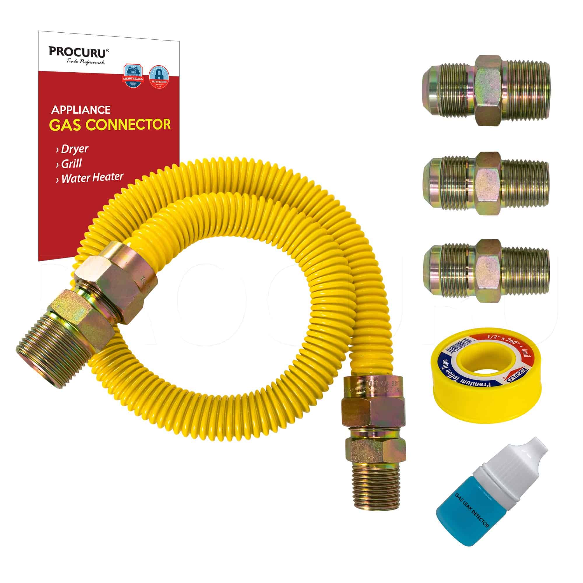 Kit de Conexión Flexible Universal de Gas PROCURU 1/2" OD x