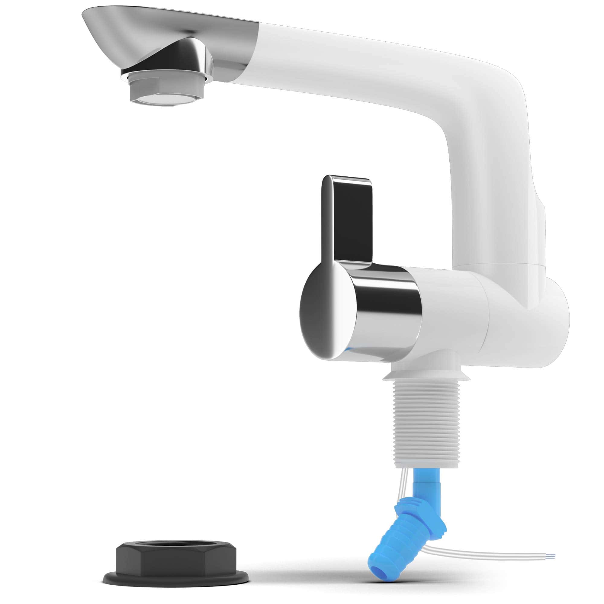 Grifo de Agua Eléctrico de 12V con Interruptor -Blanco