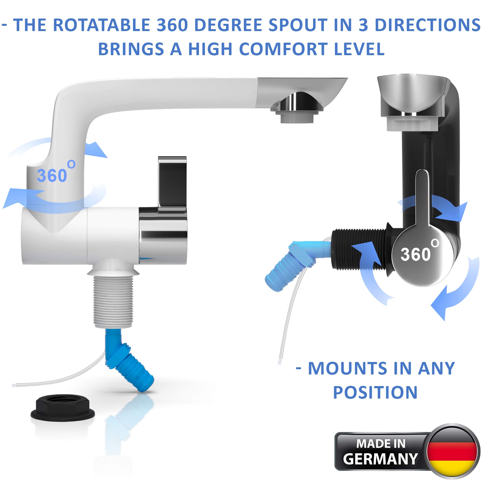 Grifo de Agua Eléctrico de 12V con Interruptor -Negro - Imagen 4