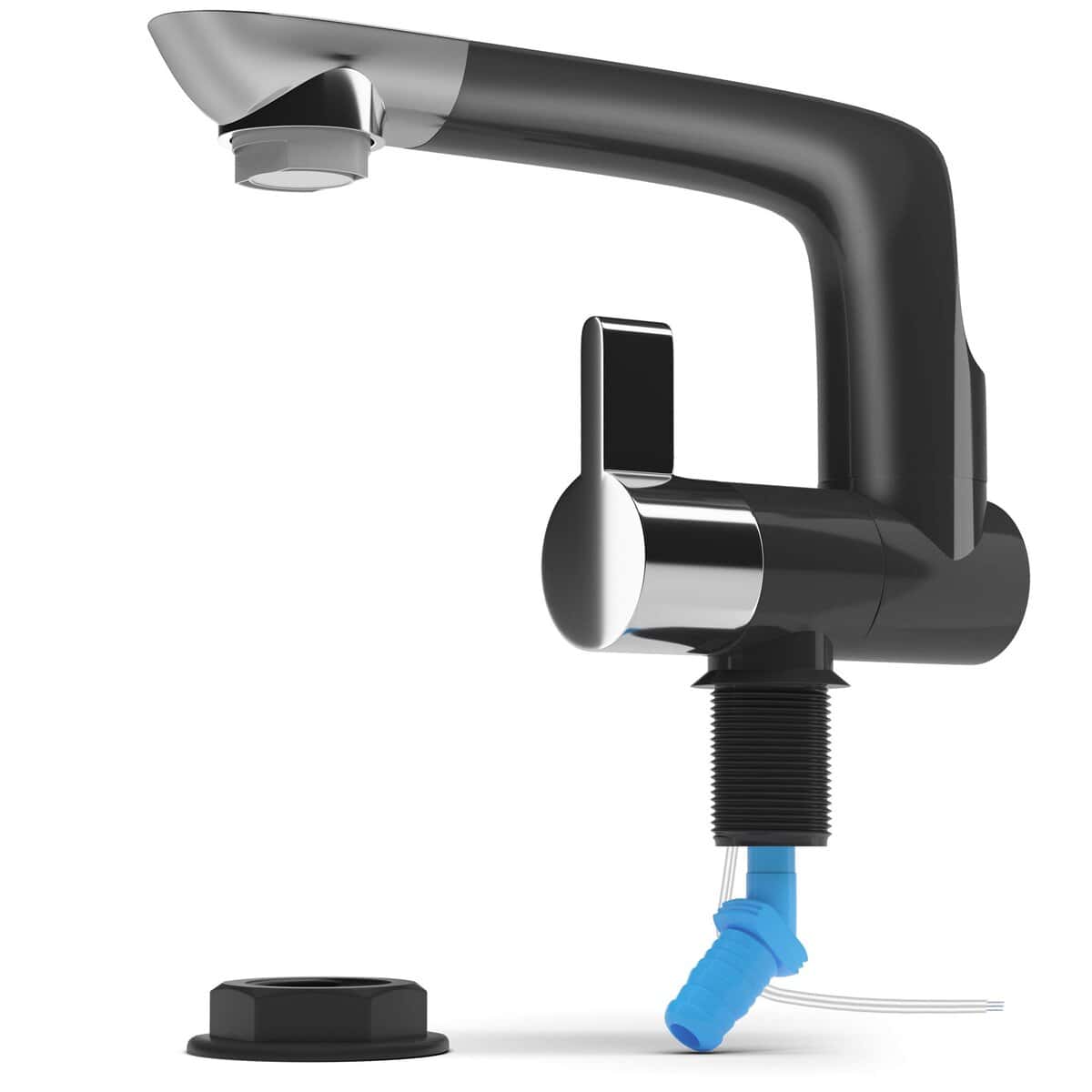 Grifo de Agua Eléctrico de 12V con Interruptor -Negro