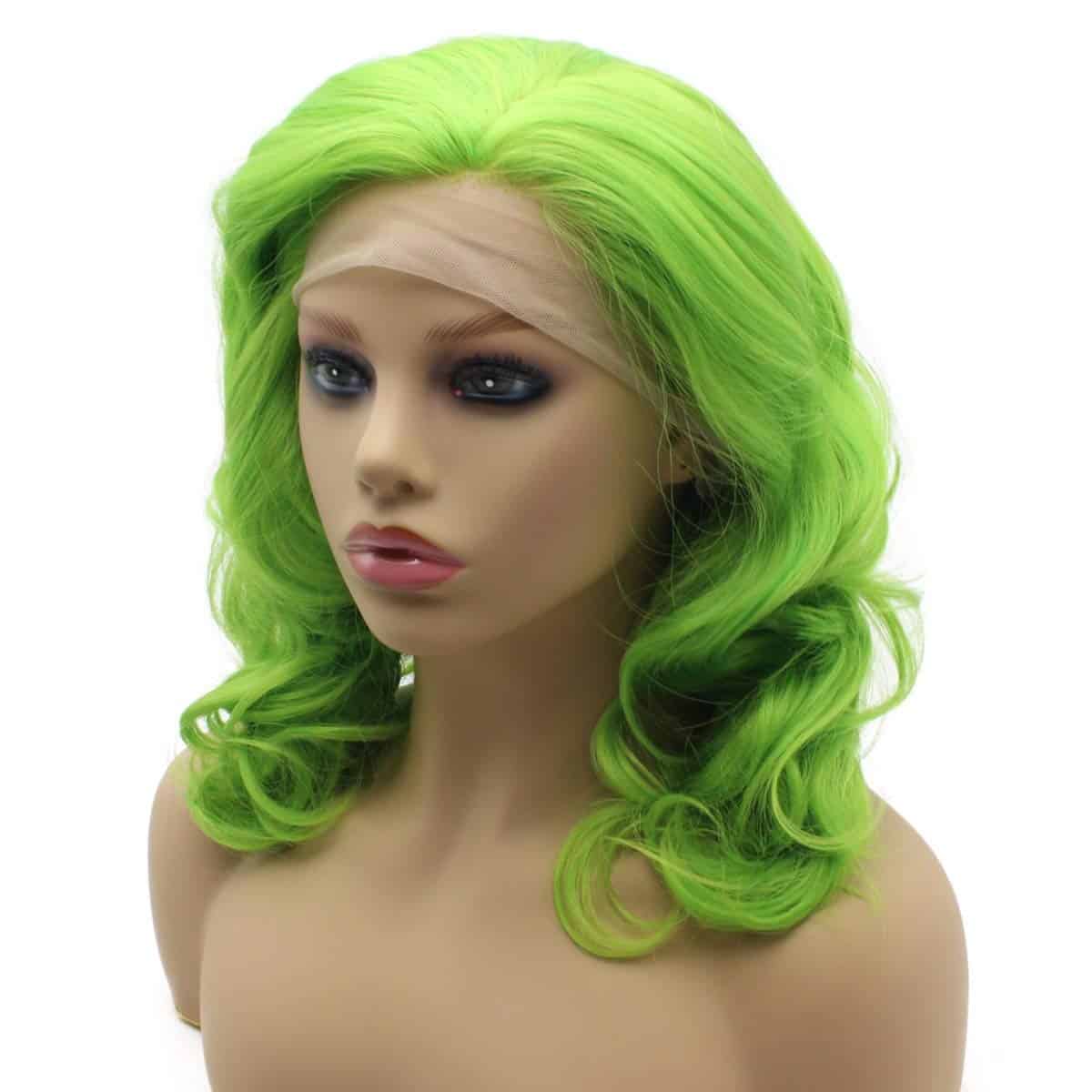 Pelucas de Encaje Frontal Sintético Ondulado a la Altura de - Imagen 4