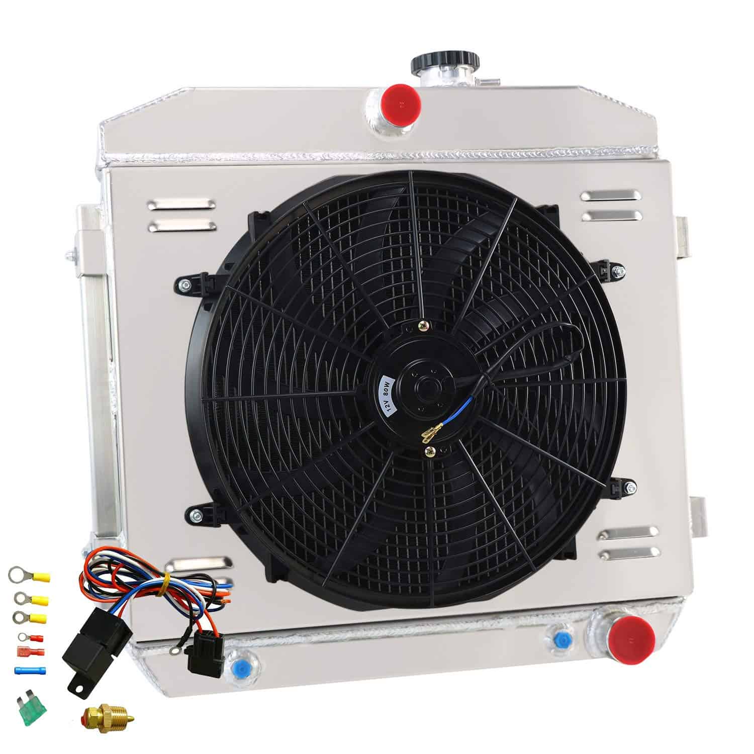 Radiador de Aluminio de 3 Filas + Panel + Ventilador + Relé