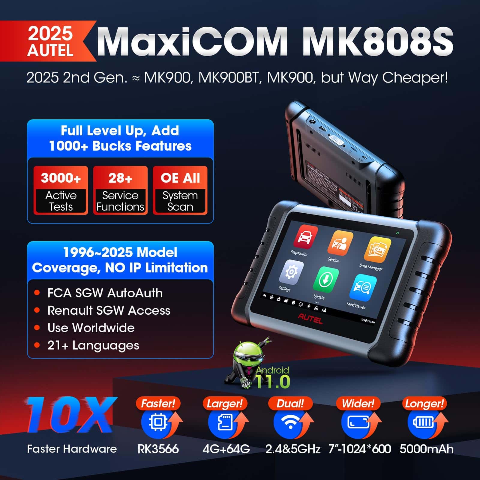 Autel Scanner MaxiCOM MK808S: 2025 Herramienta - Imagen 3