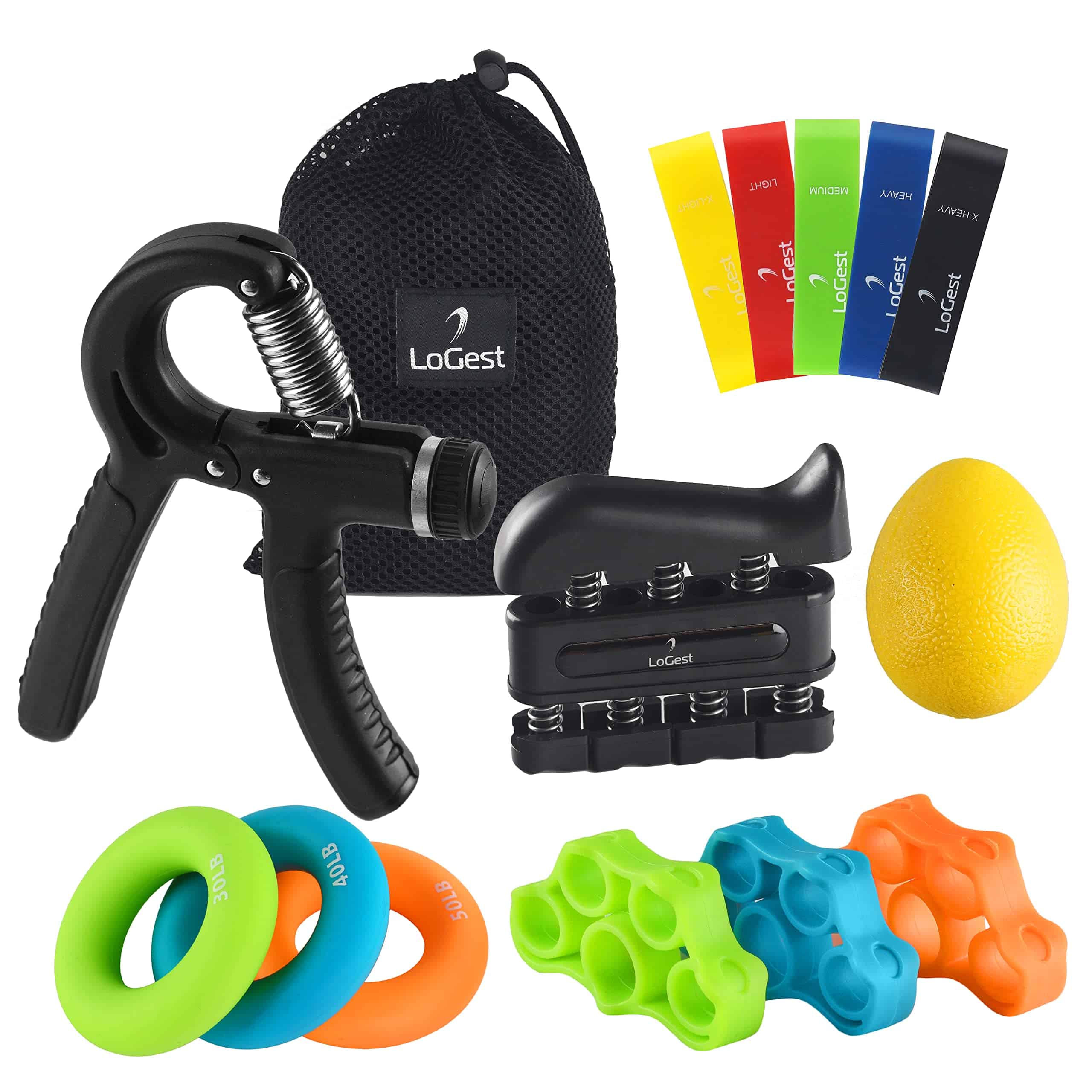 Juego de 14 Hand Grip Strengthener Set Forearm Ajustable