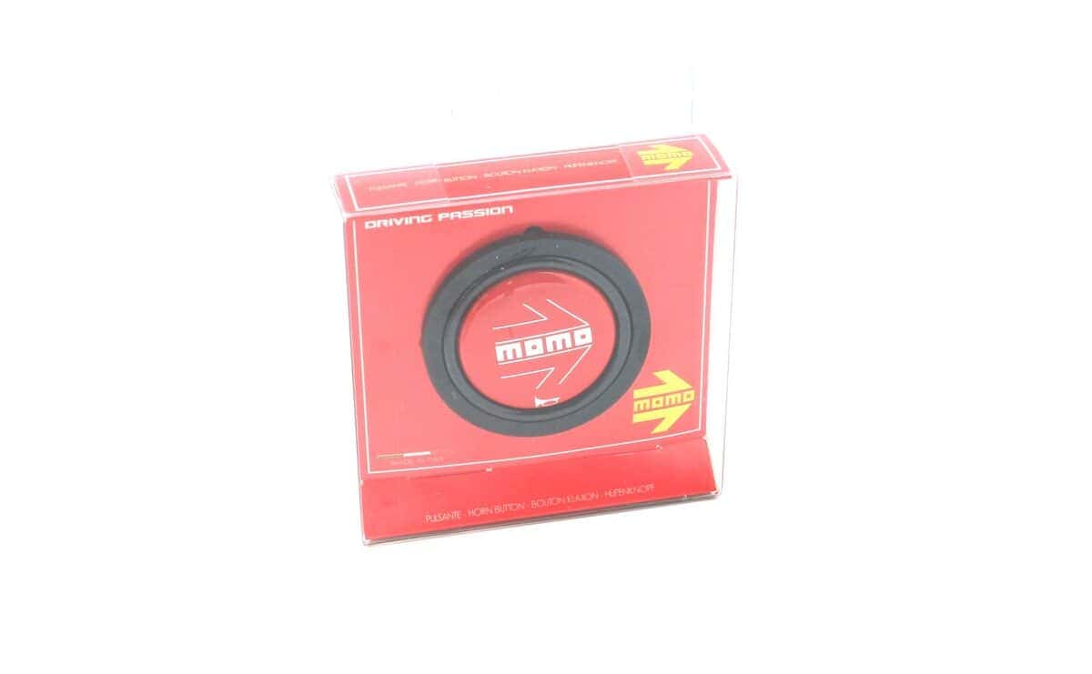 Botón de claxon de volante MOMO rojo genuino NUEVO