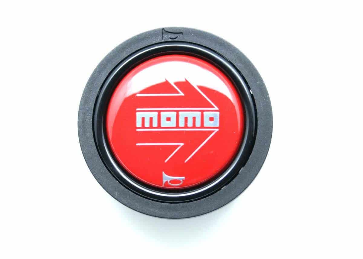 Botón de claxon de volante MOMO rojo genuino NUEVO - Imagen 5