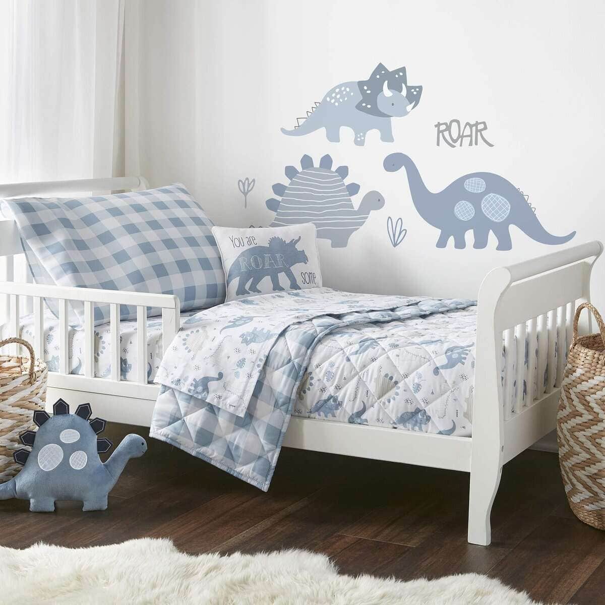 Set de Cama para Bebé Dino Levtex - Tonos de Azul y Gris -