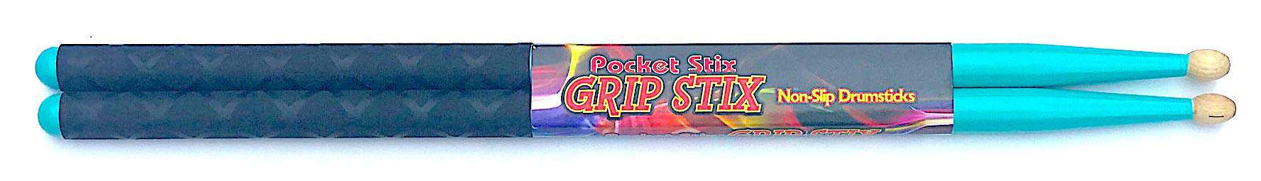 GRIP STIX 16" Palos de Tambor Turquesa con Negro - Pesados - Imagen 5
