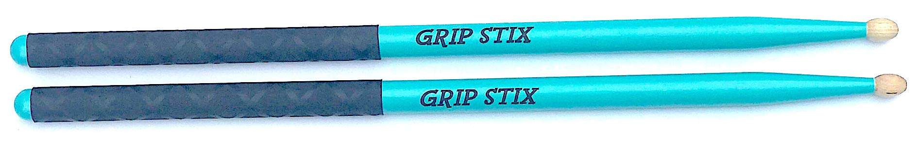 GRIP STIX 16" Palos de Tambor Turquesa con Negro - Pesados - Imagen 3