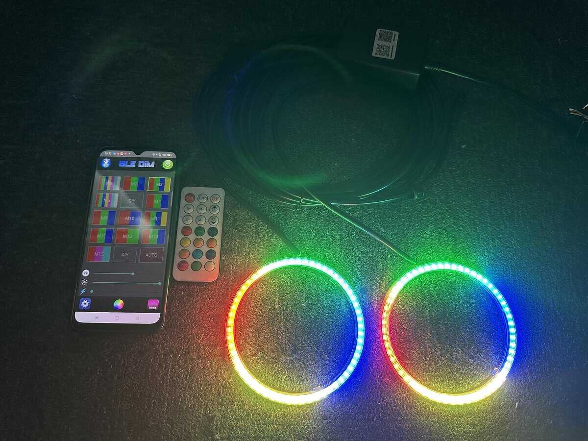 2PCS 100MM Anillos Halo de Color Chase Dream para Autos SDO