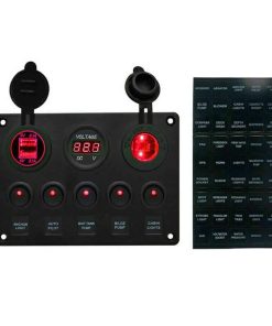 Panel de interruptores basculantes de 8 vías MASO 12-24V