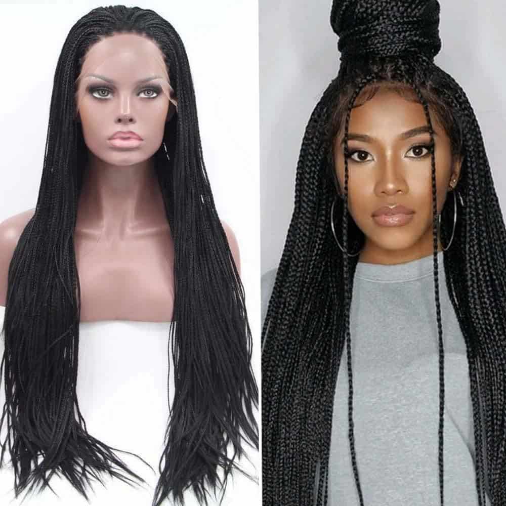 Pelucas de Trenzas Melody Negras Sintéticas de Encaje