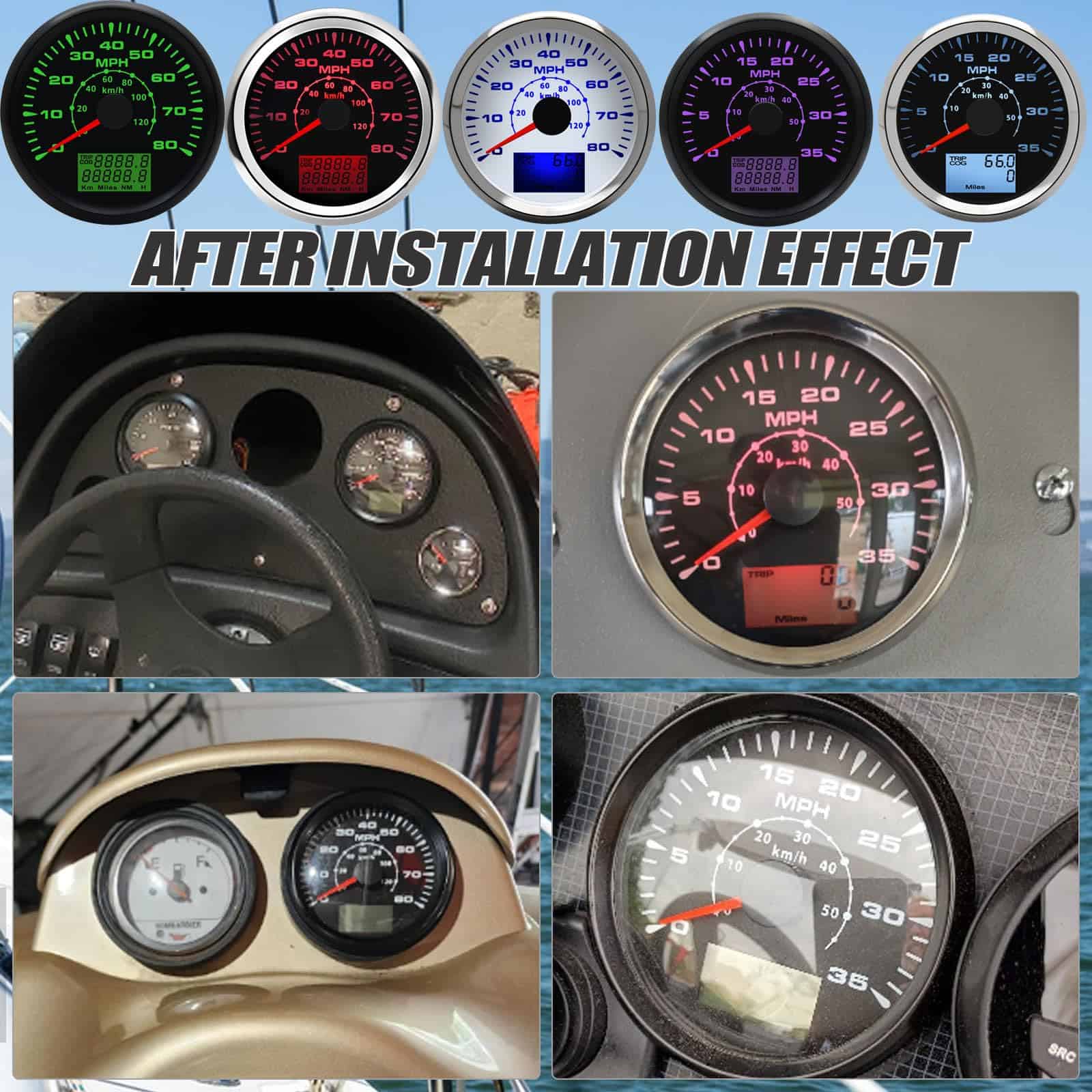 Velocímetro GPS Geloo de 85MM para Barco MPH Velocímetro a - Imagen 5