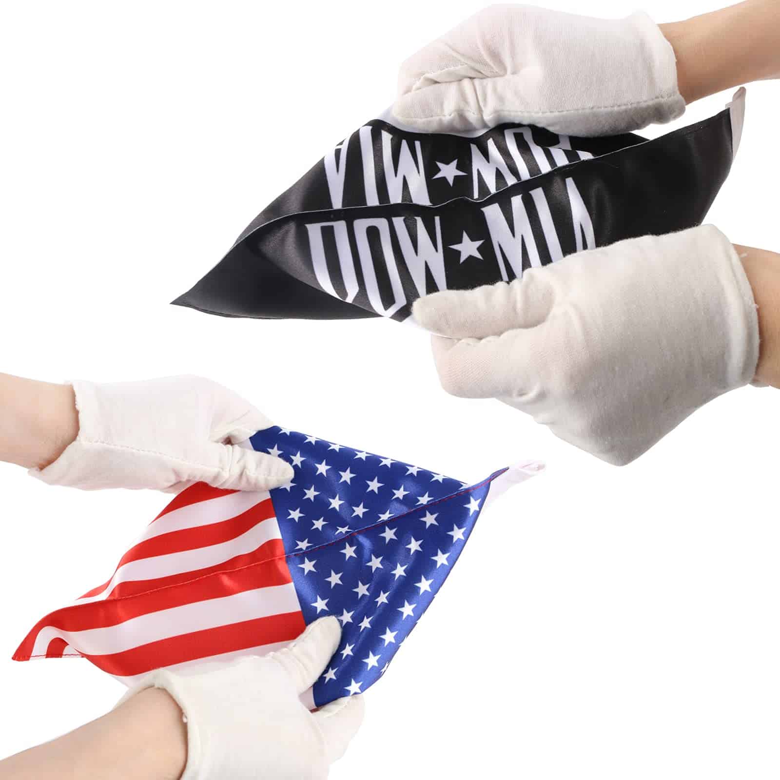 MASION Vivid Color Motorcycle Flag 2 American Flag + 2 POW - Imagen 5