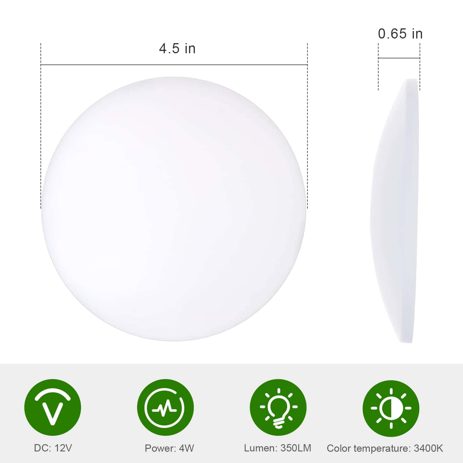 KICORED 4.5 pulgadas Luces de Techo LED 12V Luminaria Ultra - Imagen 3