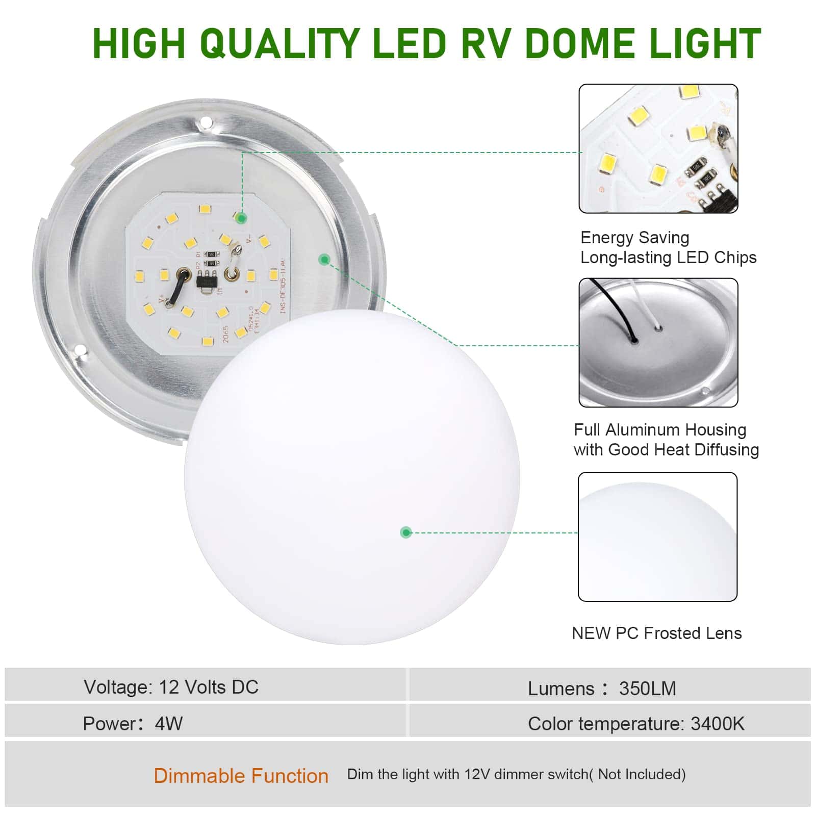 KICORED 4.5 pulgadas Luces de Techo LED 12V Luminaria Ultra - Imagen 4