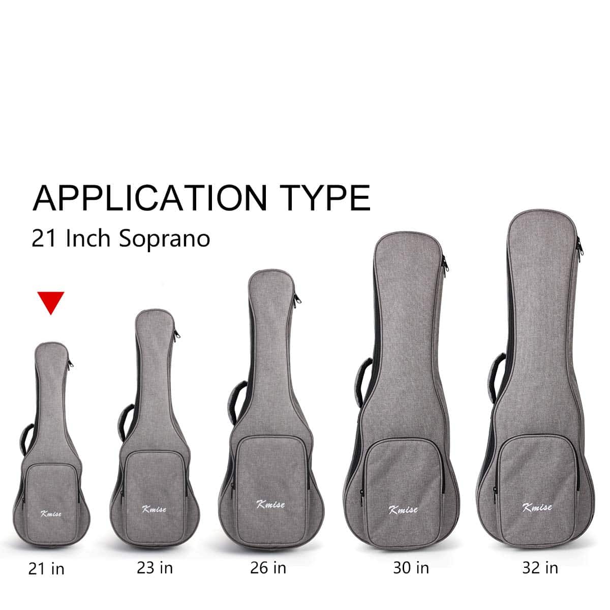 Estuche para Ukulele Kmise Soprano de 21 pulgadas con - Imagen 5