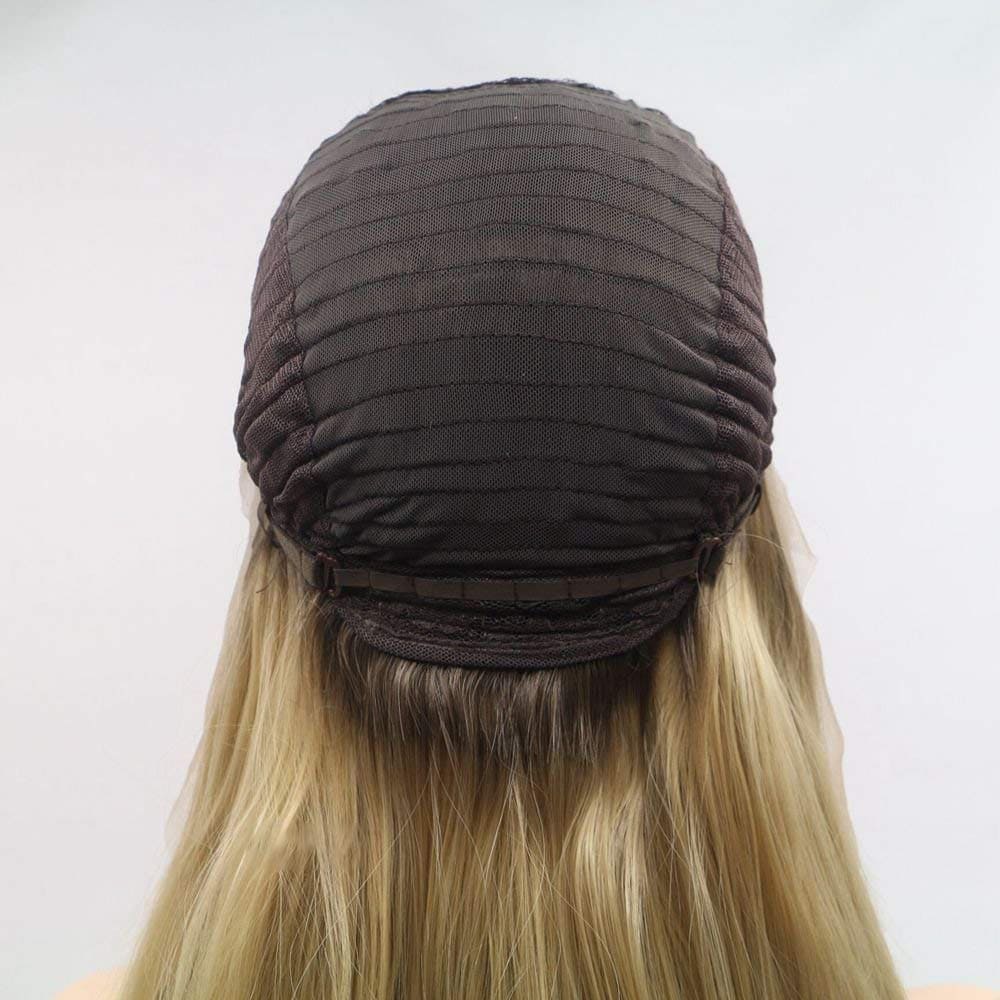 Pelucas de Encaje Rubias Ombre Marrón Largo Ondulado - Imagen 10