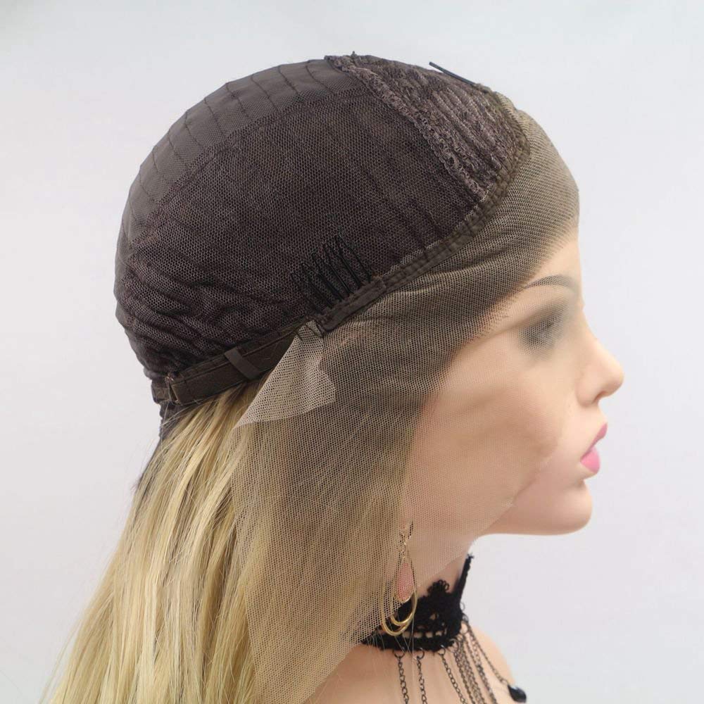 Pelucas de Encaje Rubias Ombre Marrón Largo Ondulado - Imagen 8