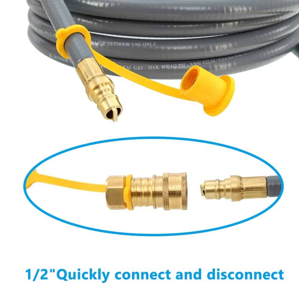 Manguera de gas natural de 24 pies con conectores de - Imagen 3