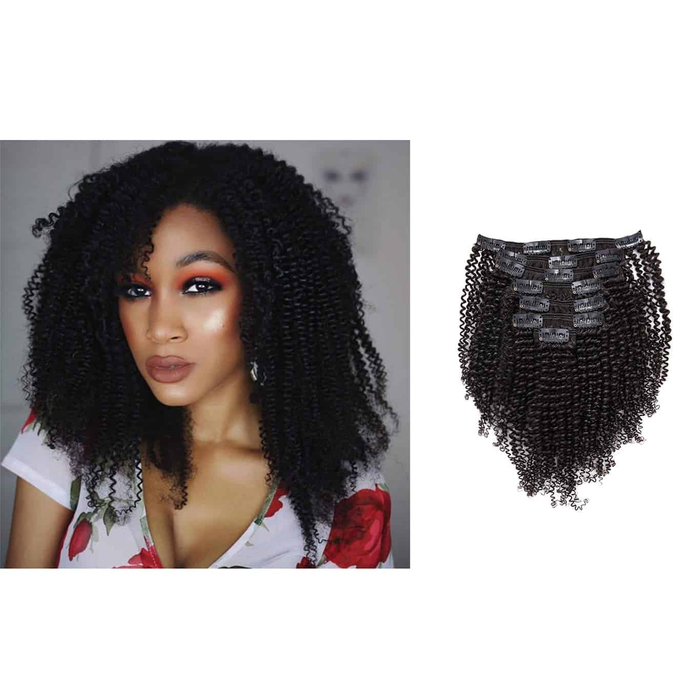 Extensiones de Cabello Humano Kinkys Coily Clip in Seamless