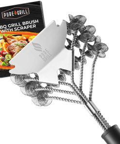 Cepillo de Parrilla 3-en-1 de Malla de Alambre de Acero