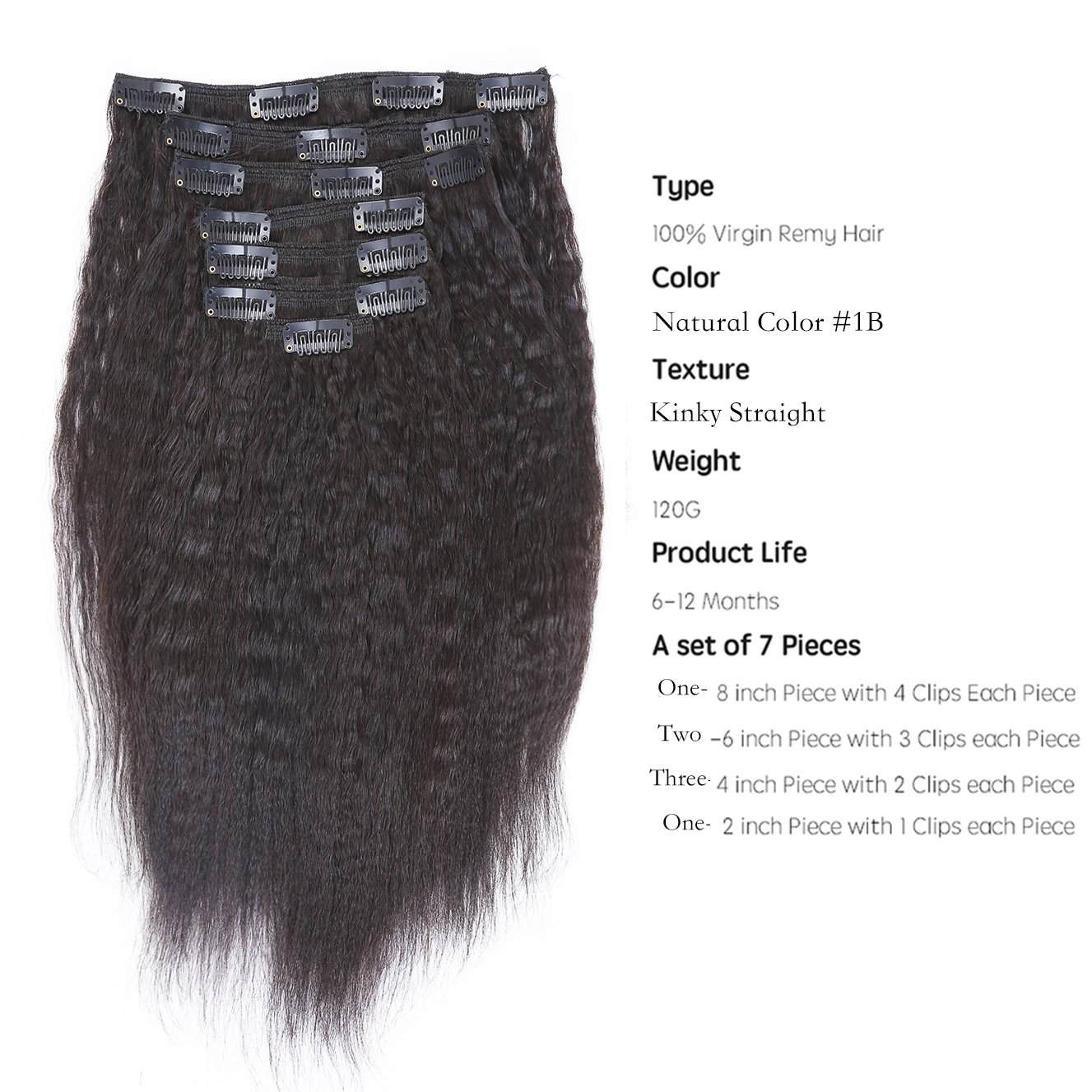 Extensiones de Cabello Clip en Cabello Humano Lacerhair - Imagen 3