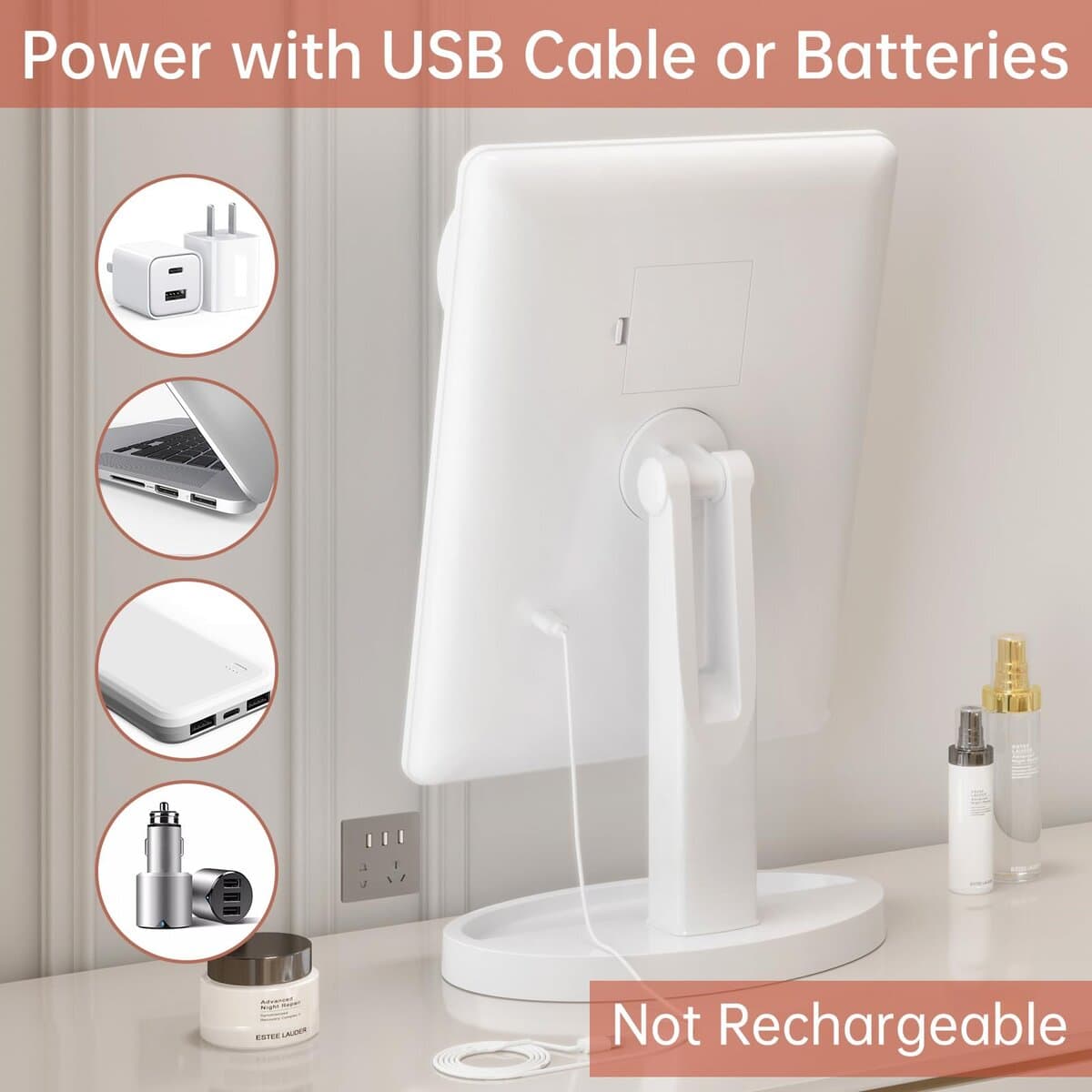 Espejo de Maquillaje Grande Iluminado Funtouch con 88 LED, - Imagen 5