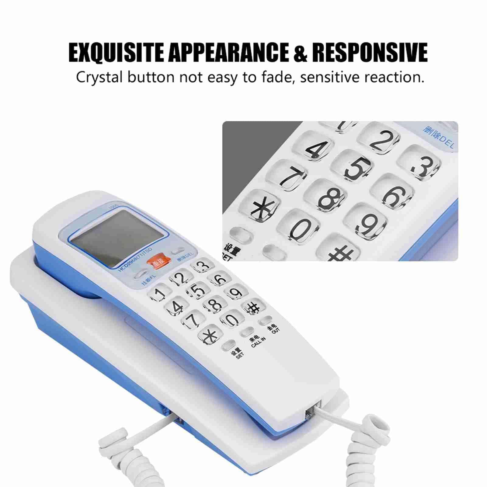 Teléfono Fijo, FSK/DTMF Teléfono de línea fija Caller ID - Imagen 6